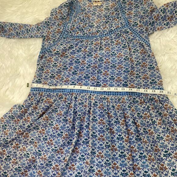 Anthropologie Holding Horses Betony Swing Prairie Floral Print Dress Size 4 Blue - Picture 14 of 16